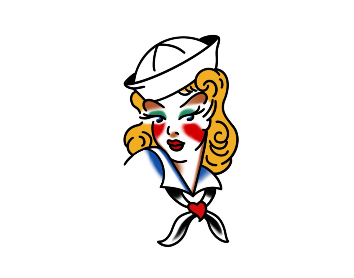 Sailor Girl (Blonde) flash design