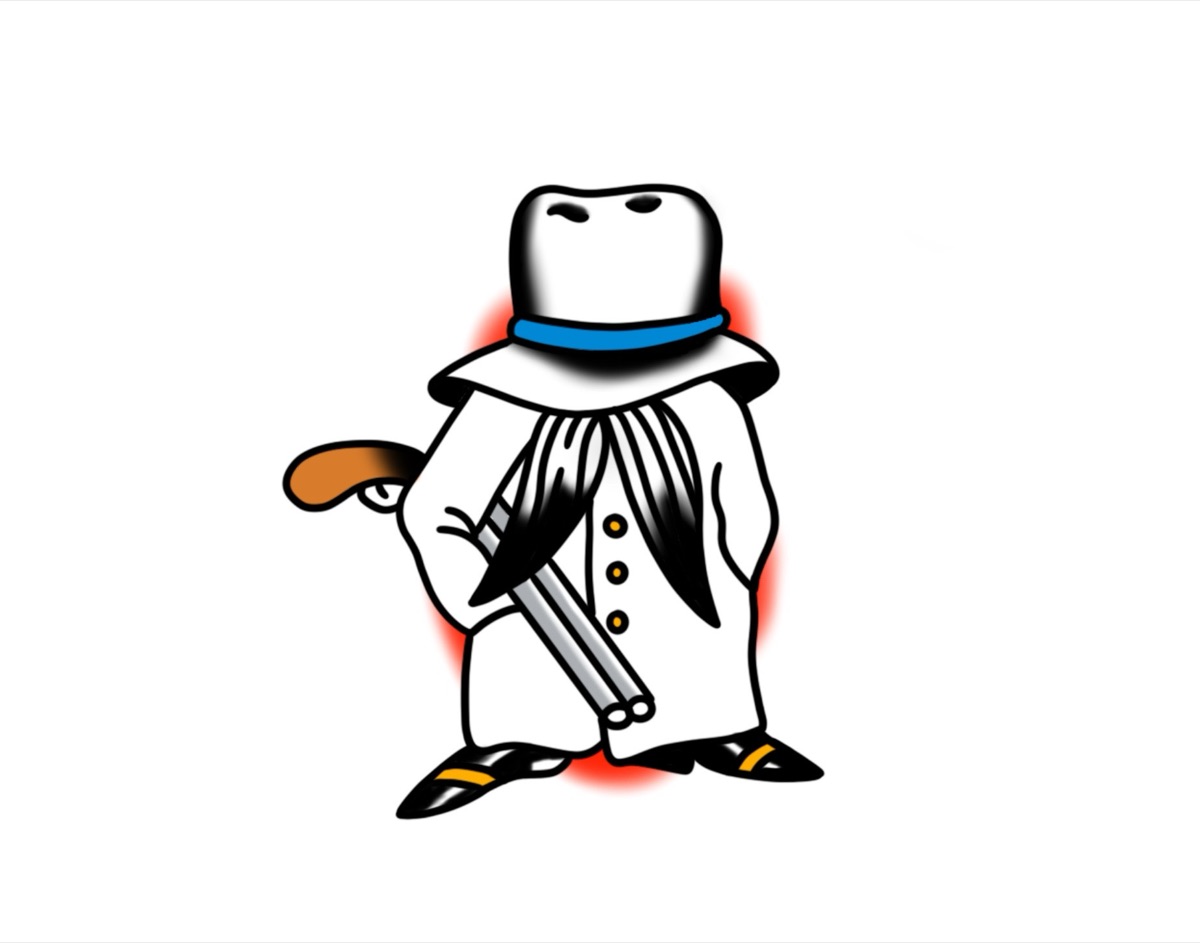 Gangster in White Suit flash design