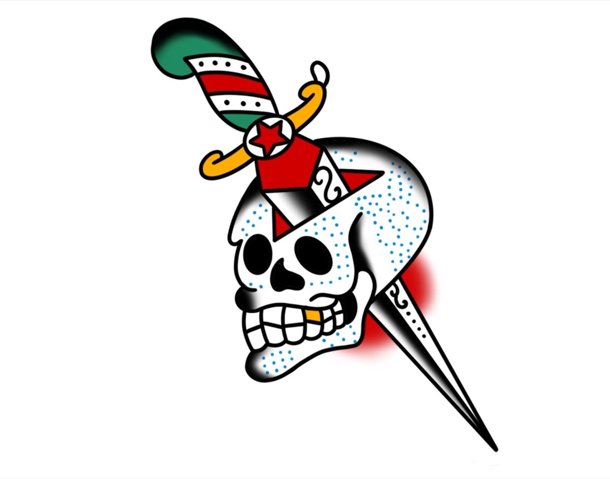 Skull and Dagger flash design