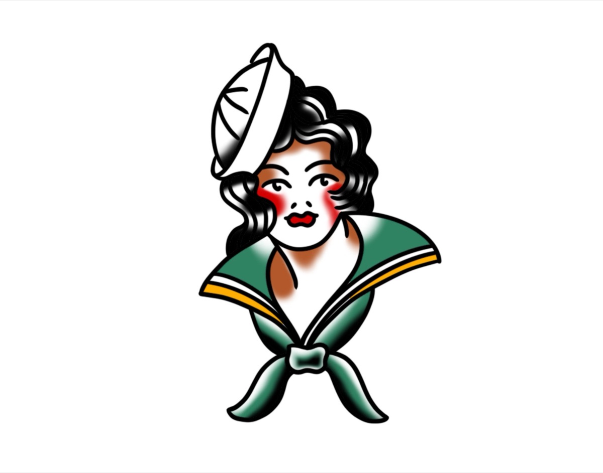 Sailor Girl (Brunette) flash design