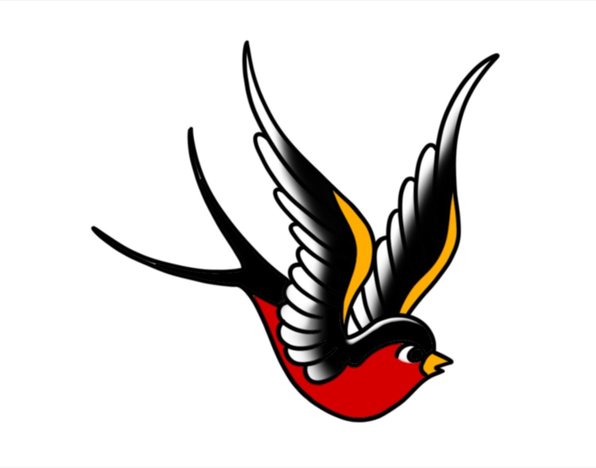 Swallow (Facing Right) flash design