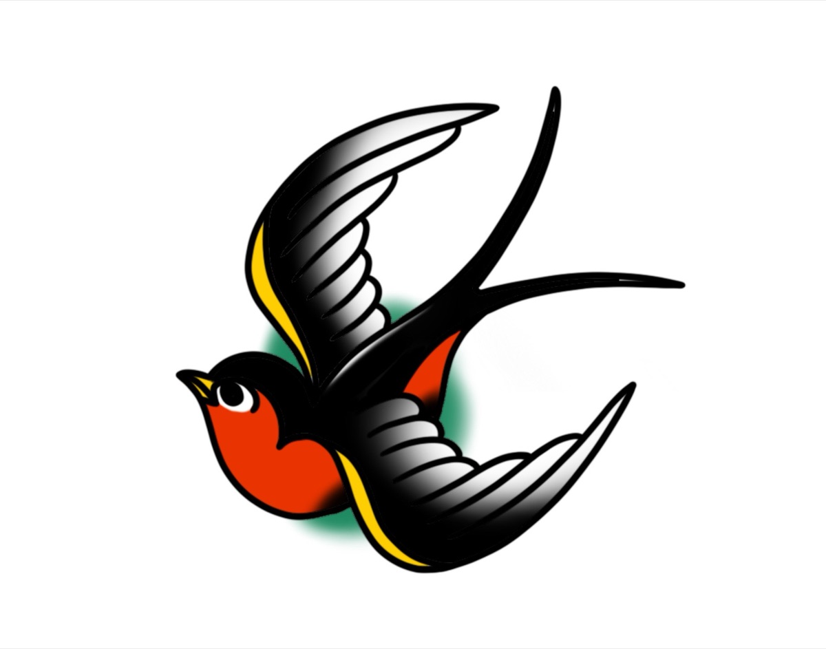 Swallow (Facing Left) flash design