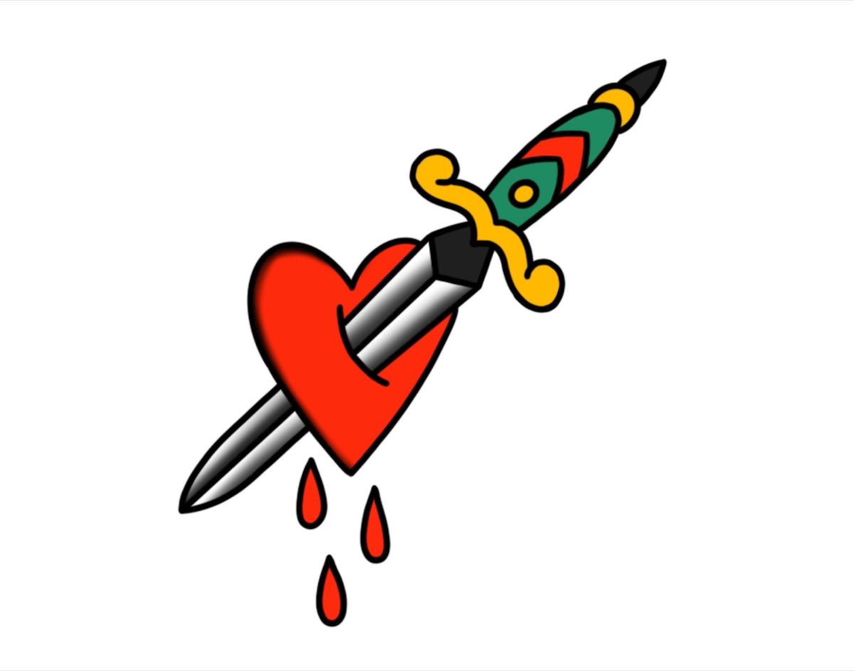 Heart and Dagger flash design