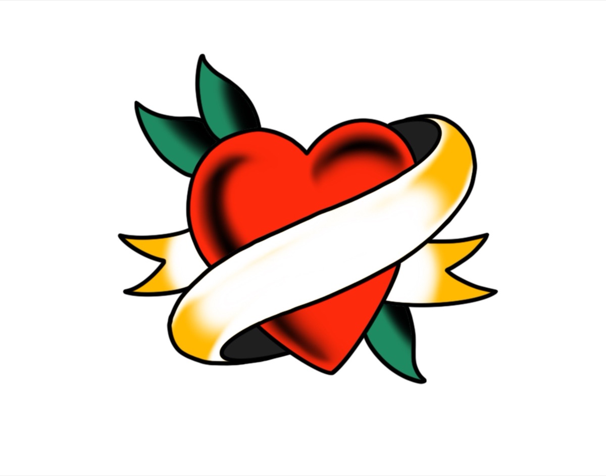Heart with Banner flash design