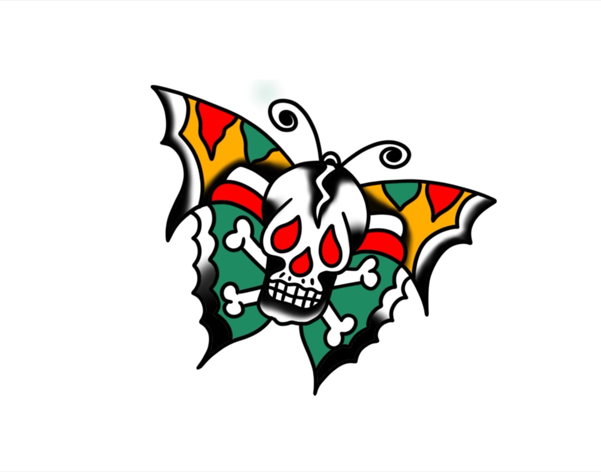 Skull Butterfly flash design