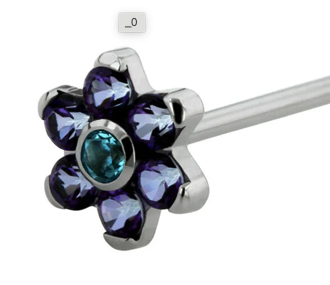 ANATOMETAL Nostril Flower Titanium 18g