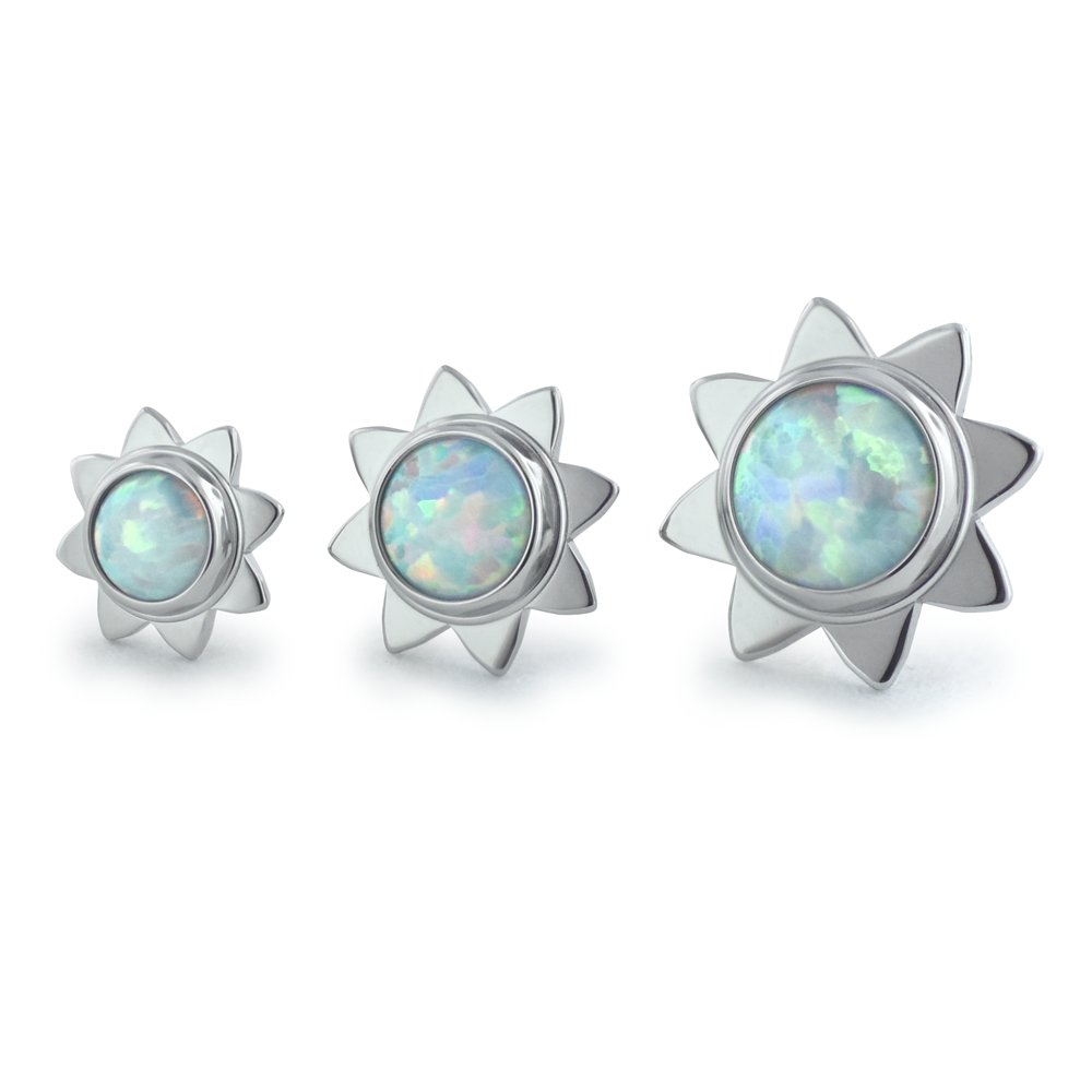 Titanium Sun Cabochon Ends