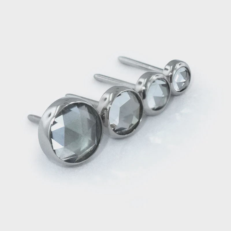 Titanium Bezel Set Rose Cut Ends