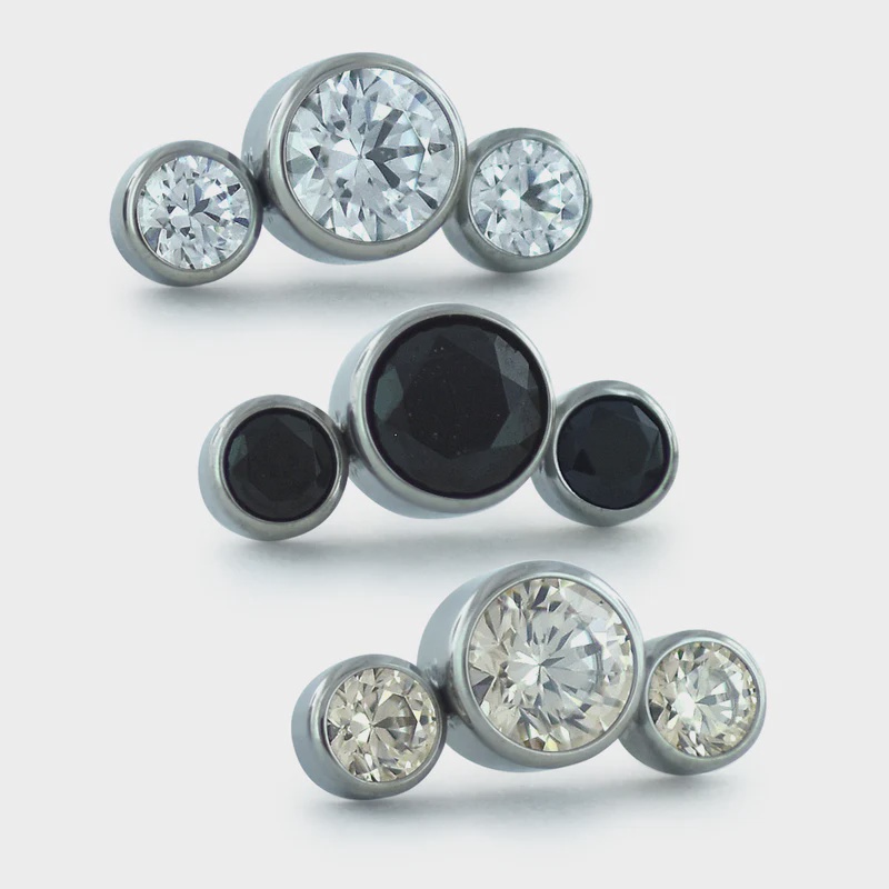 Titanium Bezel Set Cluster End