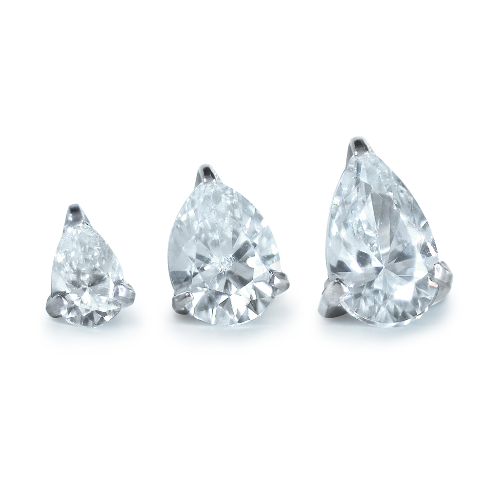 Titanium Pear Gem Ends