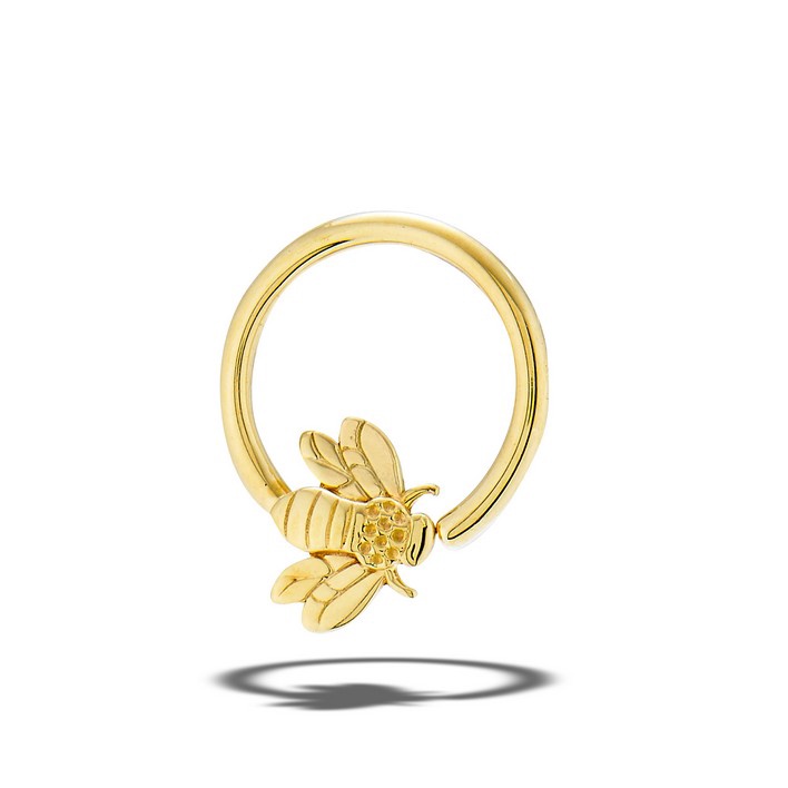 Bee Fixed Bead Ring - Front facing (rook)