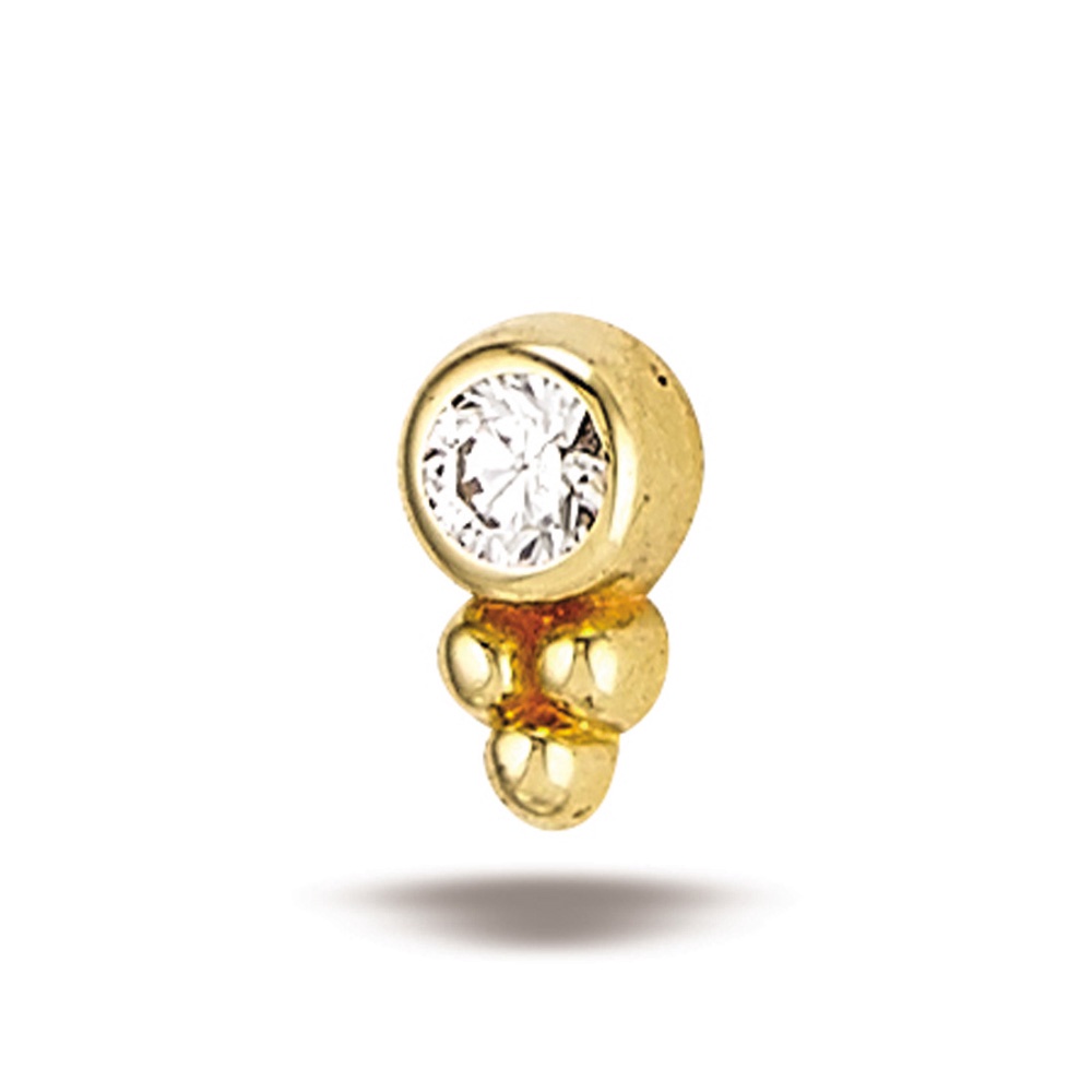 3 Bead Accent with Bezel Stone