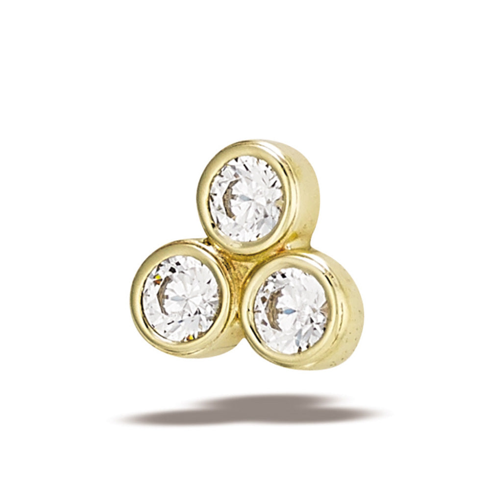 3 Stone Cluster Bezel