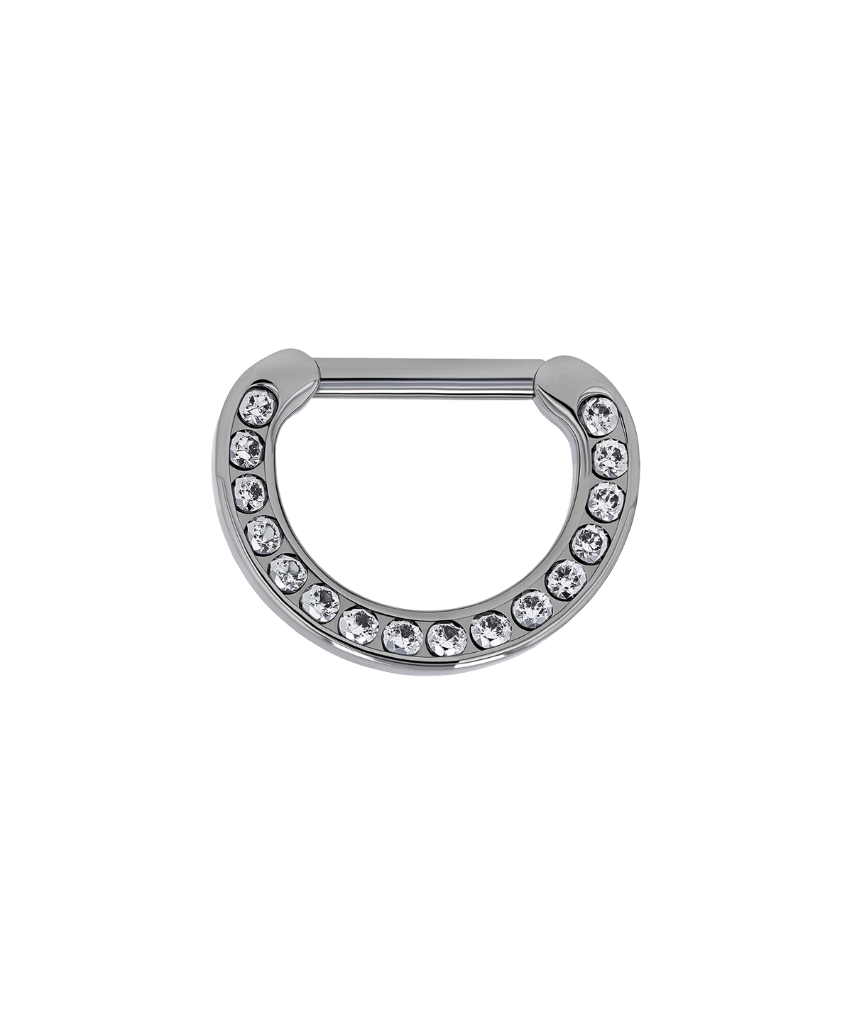 Gemmed Hinge Ring - Titanium