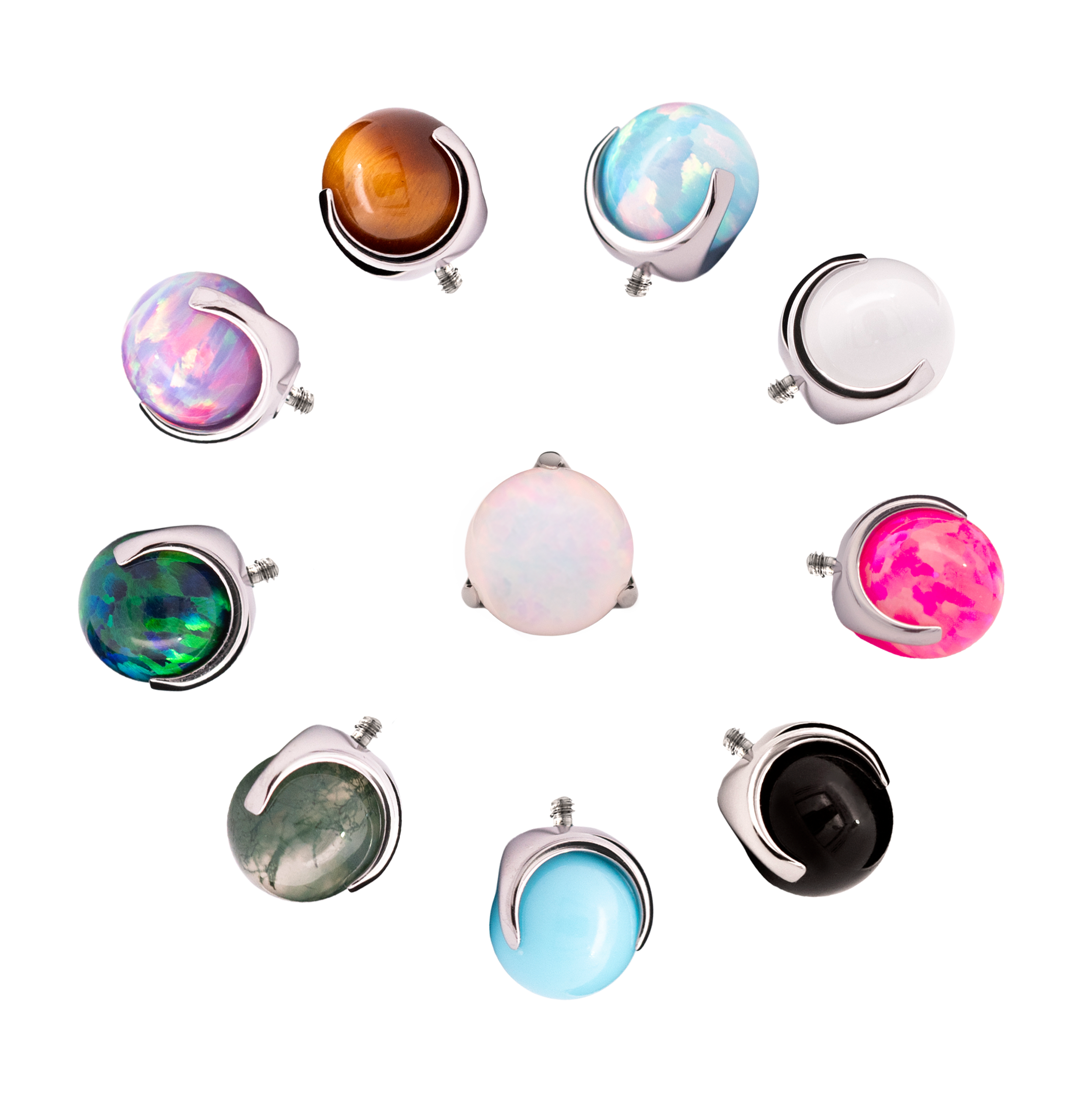 Junipurr Titanium Prong-Set Bead - Threaded (0.9mm thread)