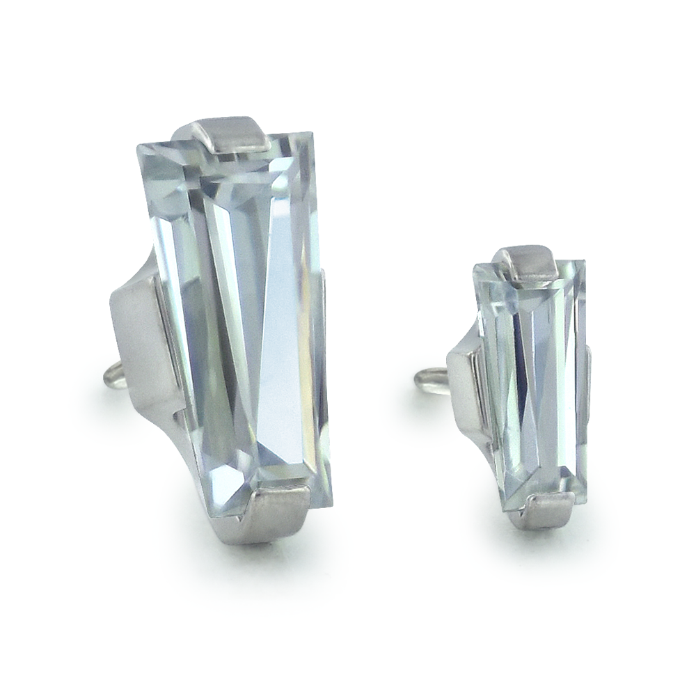 NeoMetal Titanium Baguette Cut Prong Gem End - Overstock