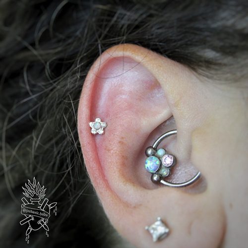 Jordan Dzialoski children's ear piercing work